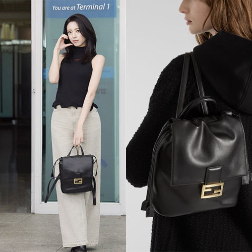 펜디 레더 백팩 블 (유나 착용)