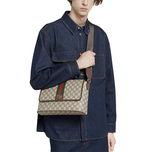 구찌 오피디아 미디움 메신저 크로스백 베이지/브라운