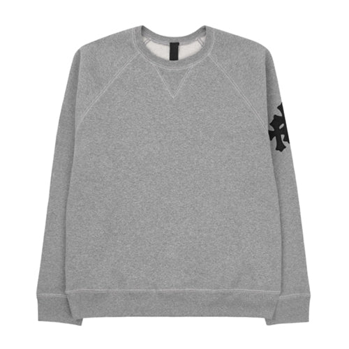 크롬하츠 크로스 레더 패치 스웨트셔츠 그레이