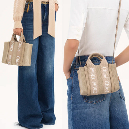 끌로에 린넨 레더 우디 토트백 ~4SIZE~