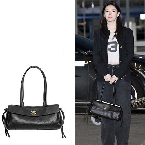 샤넬 스몰 쇼핑백 골드 메탈 블랙 (고윤정 차용)