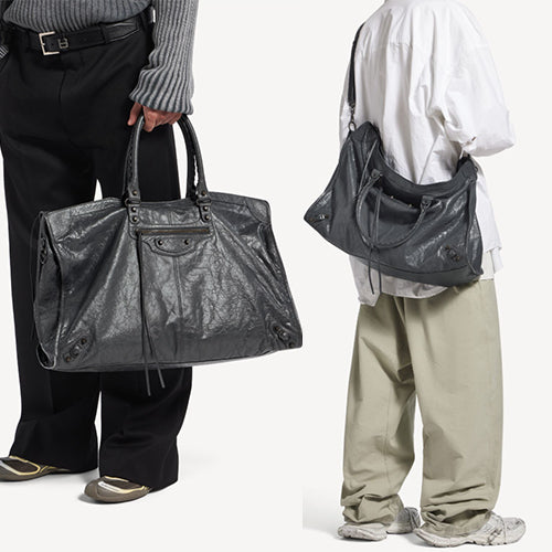 발렌시아가 르 시티 트래블 토트 크로스백 그레이