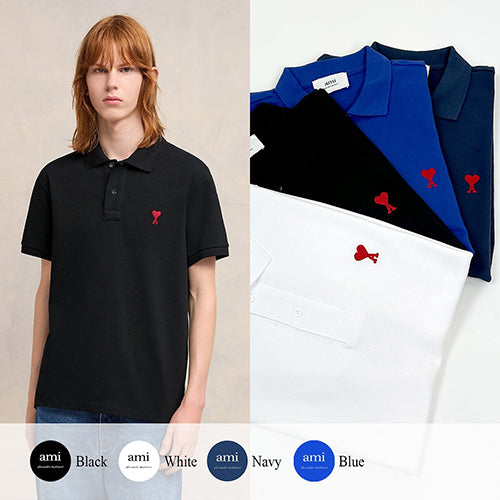 (국내배송, 당일출고) 아미 드 꾀흐 엠브로이더리 PK 카라 반팔티 ~4Color~