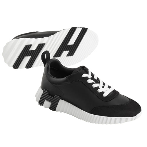 에르메스 바운싱 가죽 스웨이드 스니커즈 블랙/화이트