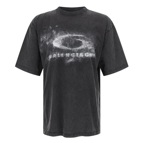 발렌시아가 워시드 크레용 루프 티셔츠 블랙