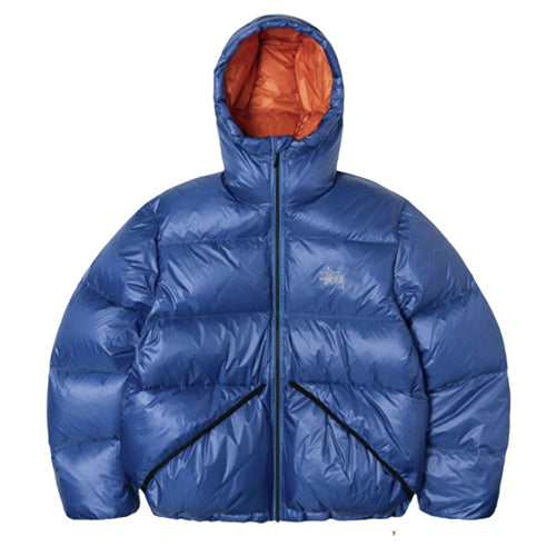 스투시 다운 파카 마이크로 립스탑 패딩자켓 네이비