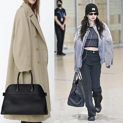 더 로우 소프트 마고 17 백 레더 호보백 블랙 (제니 착용)