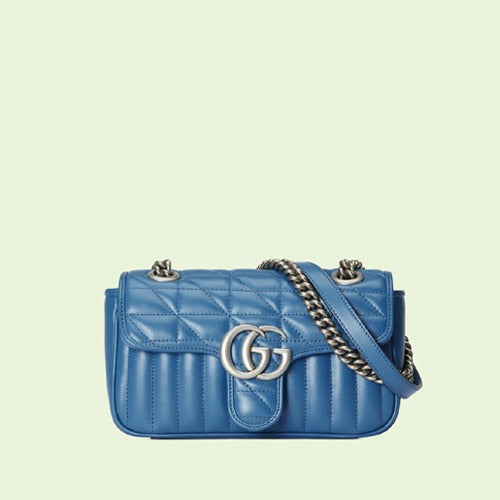 구찌 GG 마몽 스몰 숄더백 블루