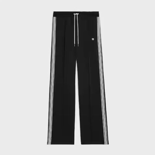 셀린느 트랙수트 팬츠 더블 페이스 저지 블랙 화이트