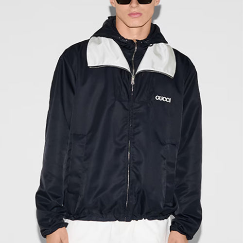 구찌 패치 나일론 트윌 바람막이 재킷