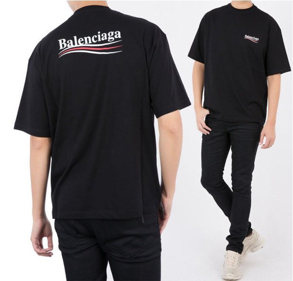 (국내배송) 발렌시아가 웨이브 로고 반팔 티셔츠