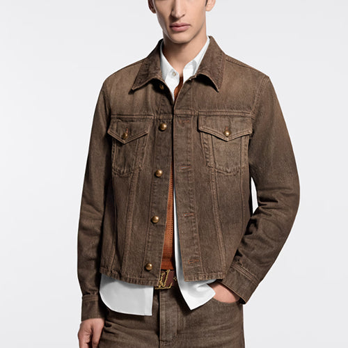 루이비통 커피 인디고 데님 자켓 브라운