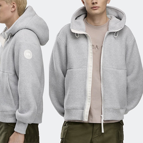 캐나다구스 칠리왁 플리스 후드 스웨터 봄버 화이트 라벨