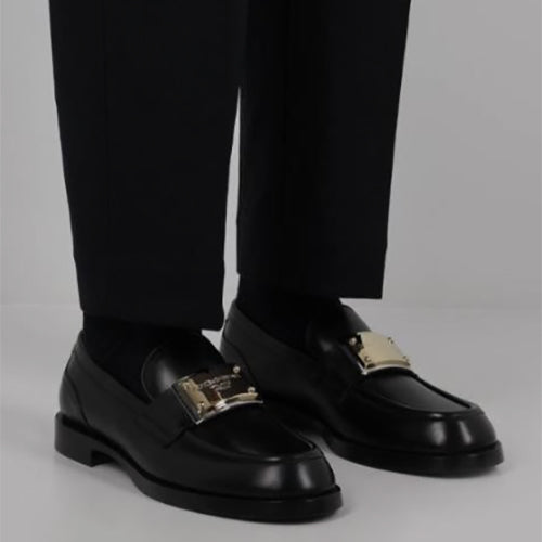 돌체앤가바나 앤 가바나 카프스킨 로퍼 블랙