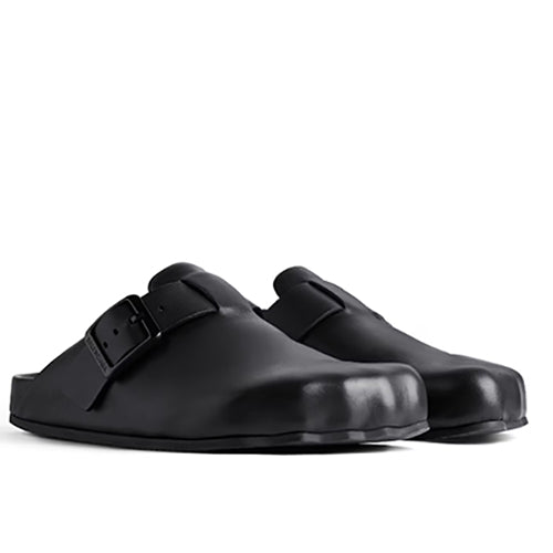 발렌시아가 선데이 가죽 슬리퍼 블랙