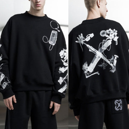 오프화이트 스캔아르 오버 스웨트셔츠 맨투맨 블랙