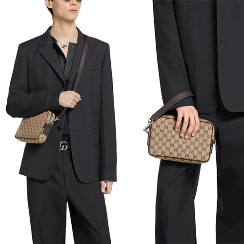 구찌 GG 캔버스 스몰 크로스백 베이지