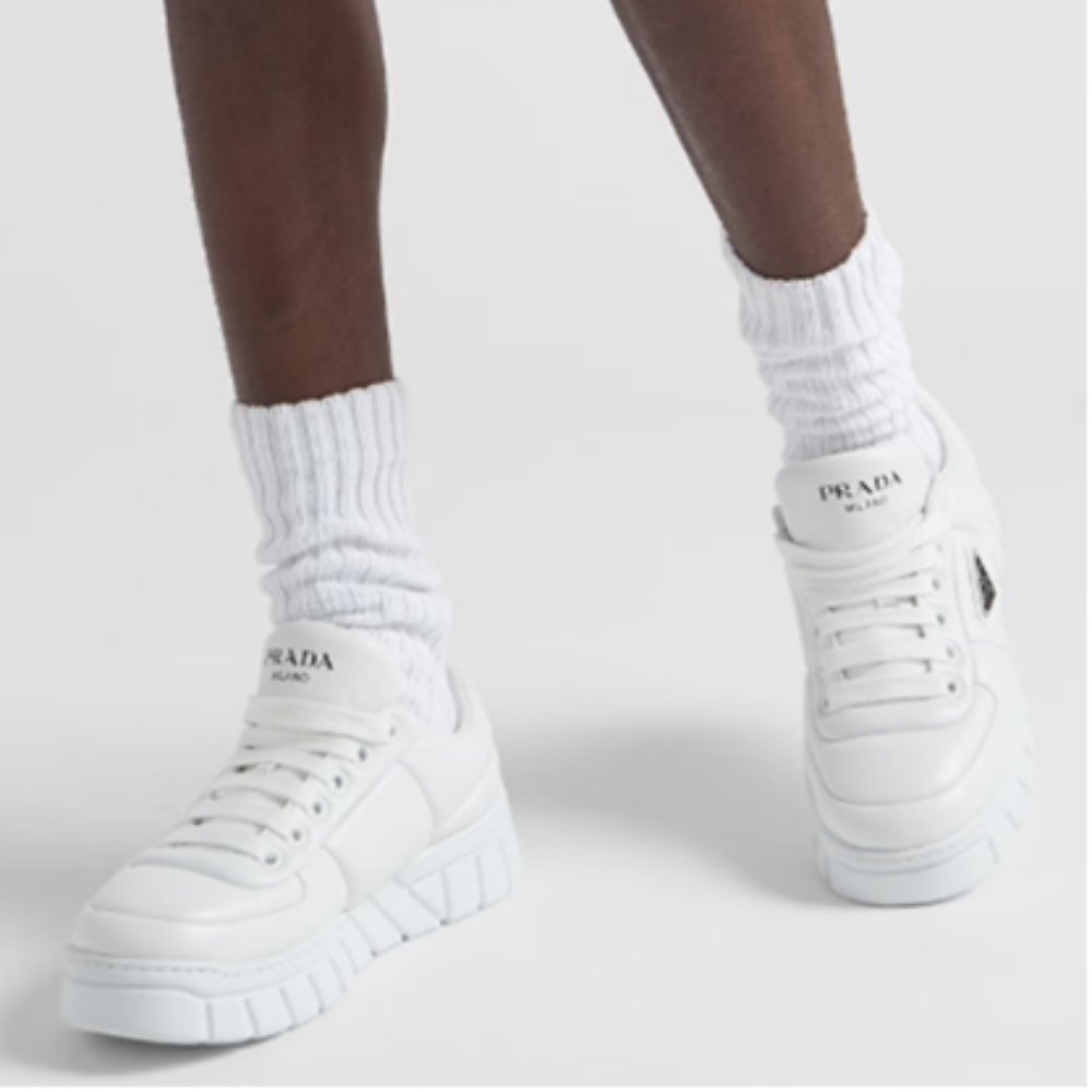 프라다 레더 스니커즈 화이트