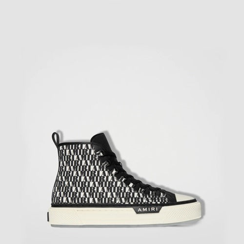 AMIRI 코트 로고 프린트 하이탑 스니커즈