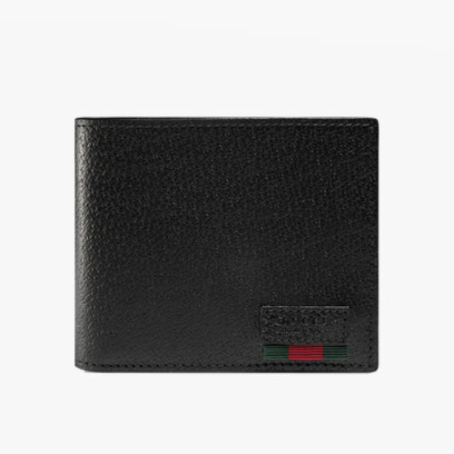구찌 바이폴드 웹 스트라이프 반지갑 블랙