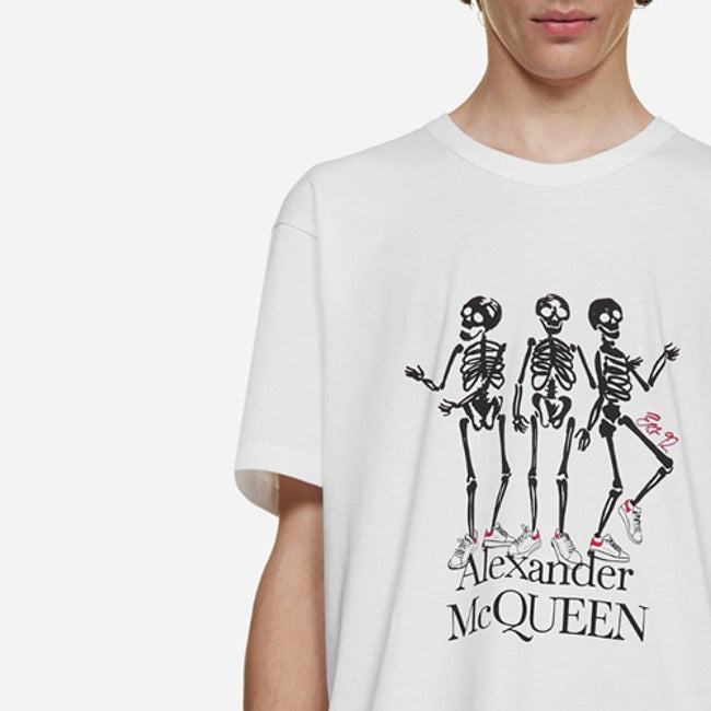 (국내배송, 당일출고) 알렉산더맥퀸 스켈레톤 로고 반팔티셔츠