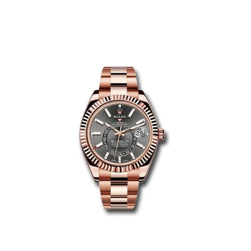 로렉스 SKY-DWELLER 오이스터 에버로즈 골드 검판 42MM -해외셀럽 다수착용-