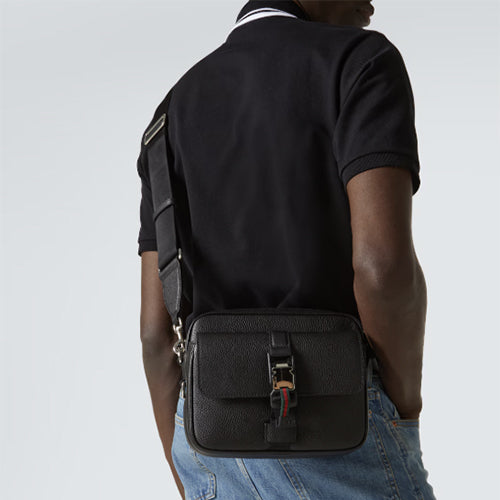 구찌 스몰 크로스바디백 웹 블랙