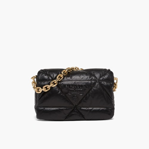 21FW 프라다 나파 가죽 패딩 숄더백 블랙