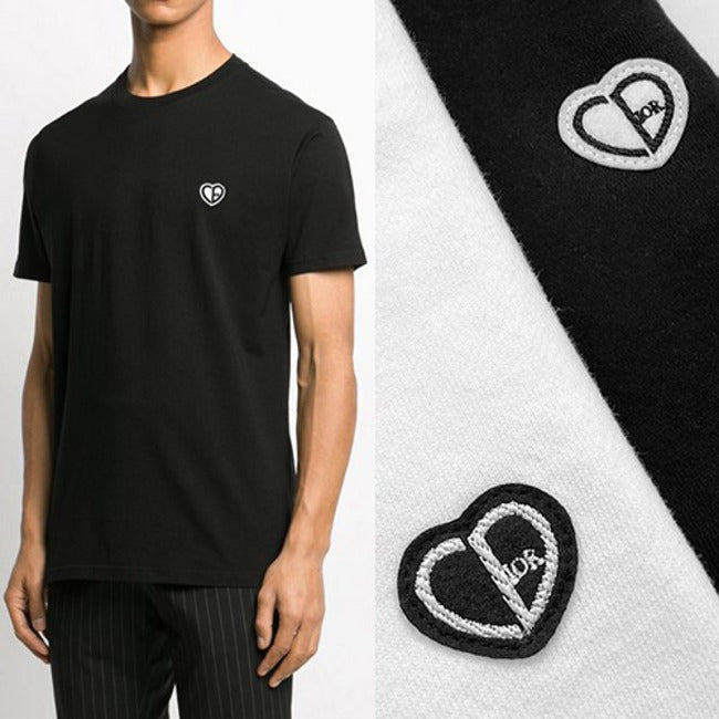 (국내배송) 디올 하트 패치 반팔 티셔츠