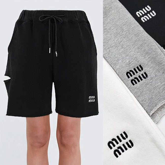 (국내배송) 미우미우 컷팅 팬츠 반바지