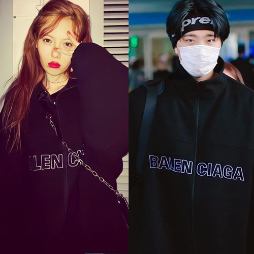 (국내배송, 당일출고) 발렌시아가 로고 오버핏 플리스 집업 자켓 (현아, 찬열, Got7 착용)