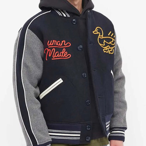 (국내배송) 휴먼메이드 네이비 울 바시티 자켓