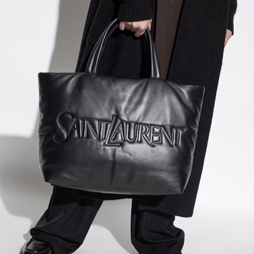 세인트로랑(생로랑) 로고 디테일 탑 토트백 블랙