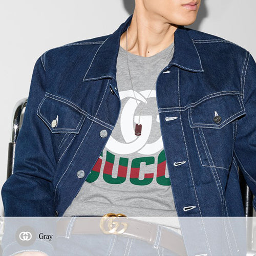 (국내배송, 당일출고) 구찌 더블G프린트 티셔츠 그레이