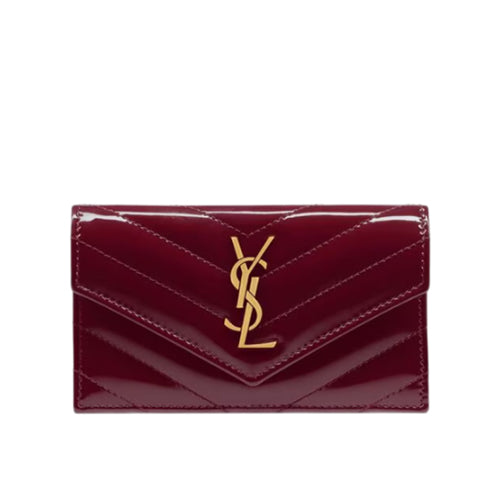 세인트로랑(생로랑) 모노그램 플랩 카드지갑 레드 와인