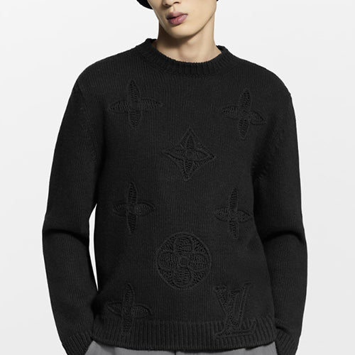 루이비통 엠벨리시드 니티드 크루넥 블랙