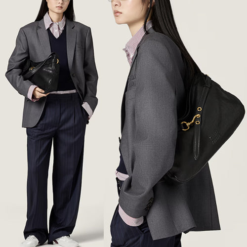 미우미우 아방뛰르 나파 레더 미디움 숄더백