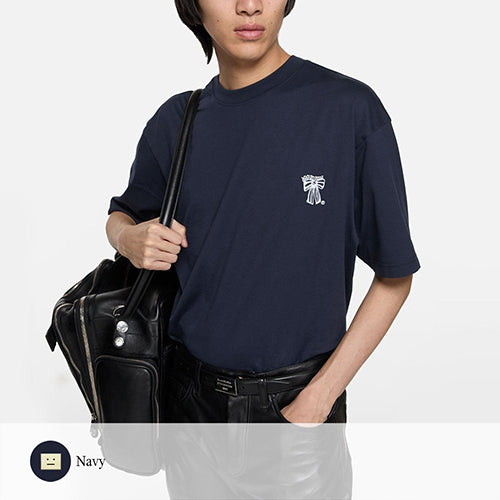 (국내배송, 당일출고) 아크네 스튜디오 BOW 로고 티셔츠 네이비
