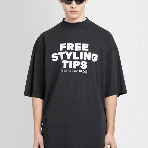 (국내배송) 발렌시아가 프리스타일 반팔 블랙