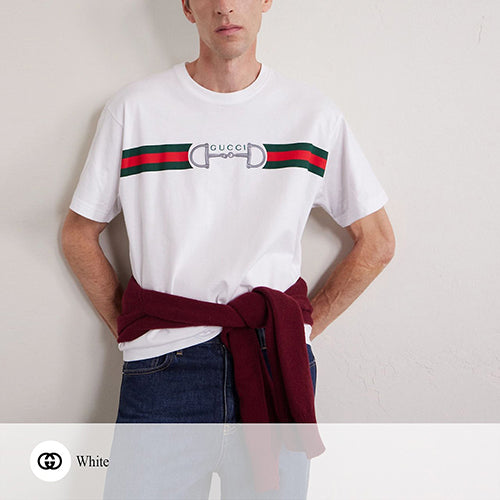 (국내배송, 당일출고) 구찌 Gucci Horsebit 자수 티셔츠 화이트