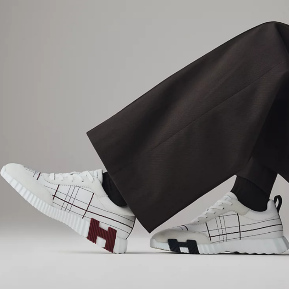 에르메스 자수 바운싱 스니커즈 화이트