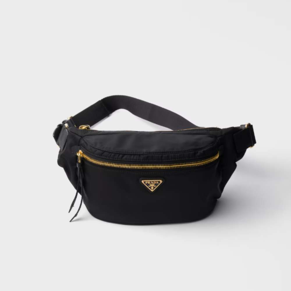 프라다 리나일론 및 사피아노 가죽 벨트백