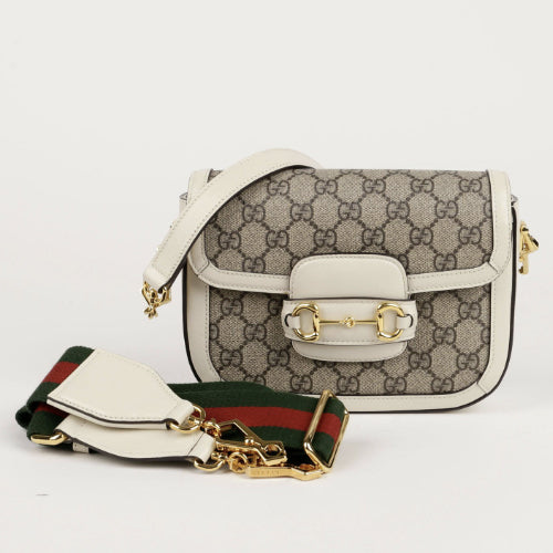 구찌 홀스빗 1955 미니 크로스백 화이트