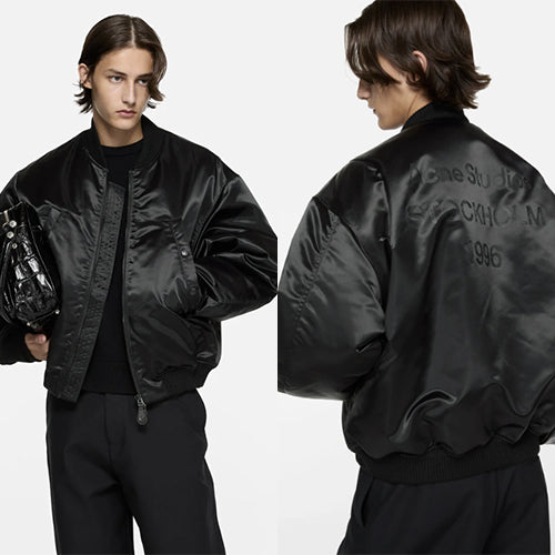 아크네 스튜디오 로고 봄버 자켓 블랙