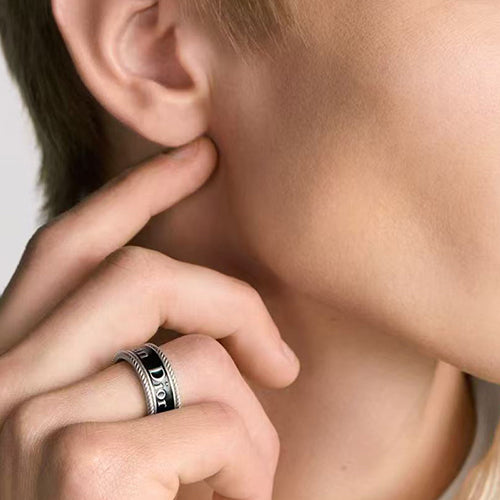 디올 스타 링 레진 실버 블랙