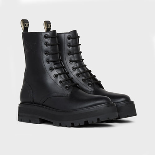 셀린느 벌키 레이스업 부츠 블랙