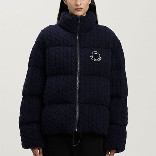 몽클레어x 팜 엔젤스 Austru 울 다운 숏패딩 나이트 네이비