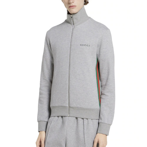 구찌 코튼 피케 더블 집업 스웨트셔츠