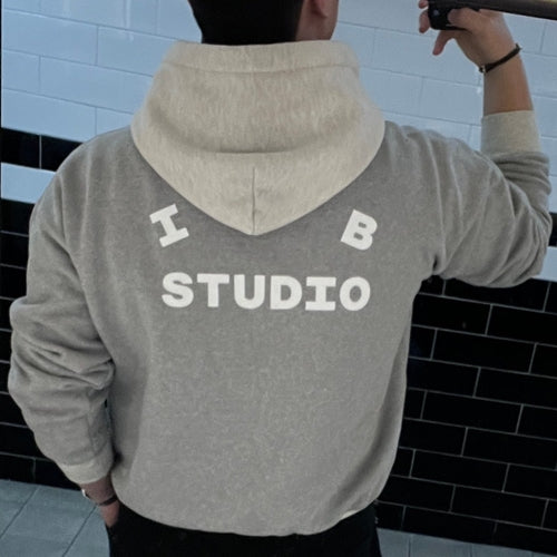 (국내배송, 당일출고) 아이앱 스튜디오 듀얼 그레이 후드 티셔츠