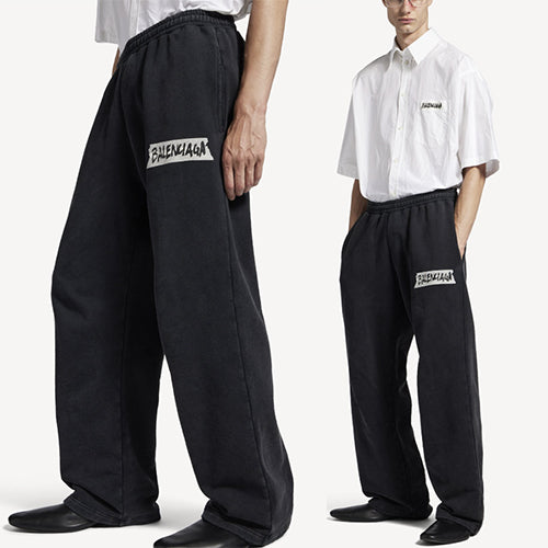 발렌시아가 마스킹 테이프 배기 팬츠 블랙